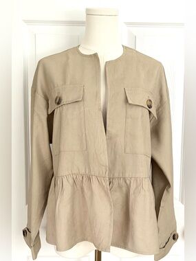 NWT Zara Peplum Utility Jacket Size XS